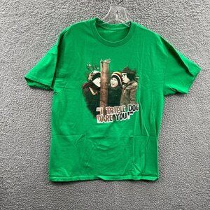 A Christmas Story Mens Shirt Medium Green I Triple Dog Dare‎ You Short Sleeve